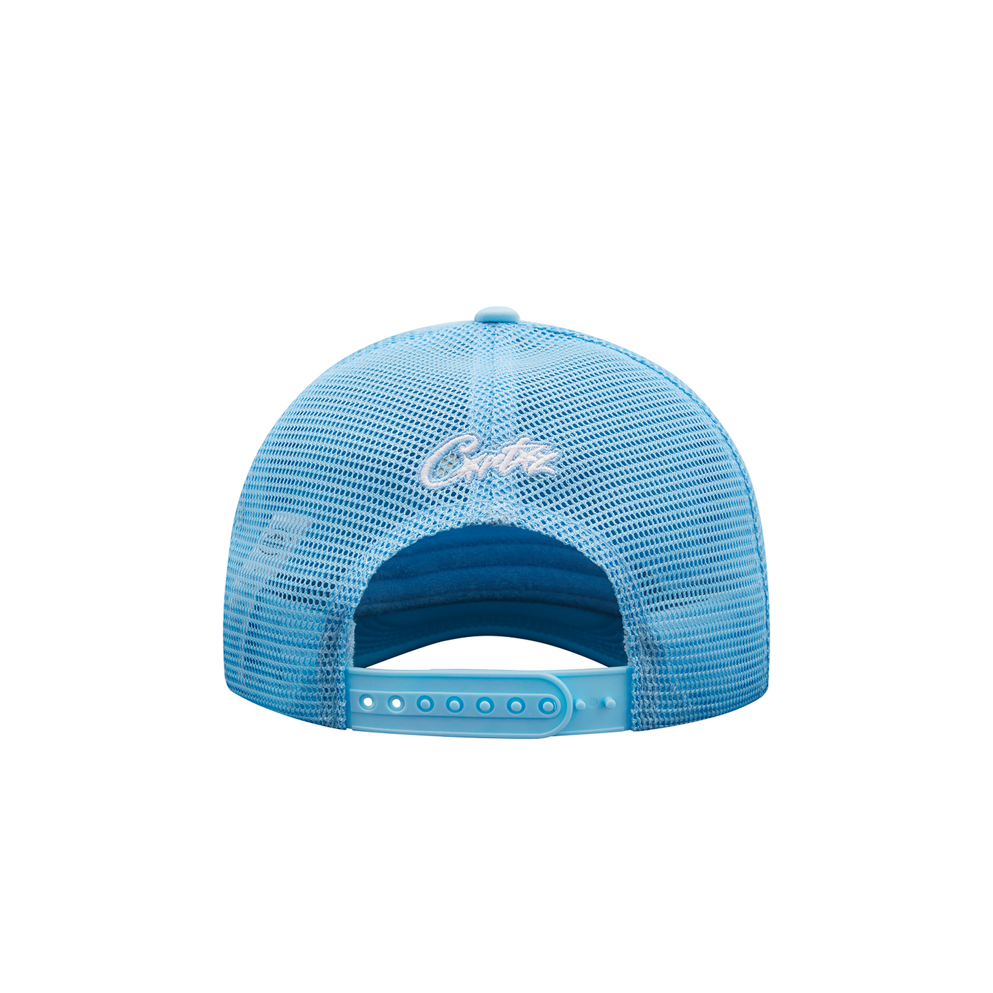 ALCATRAZ PUFF PRINT TRUCKER HAT [BABY BLUE]