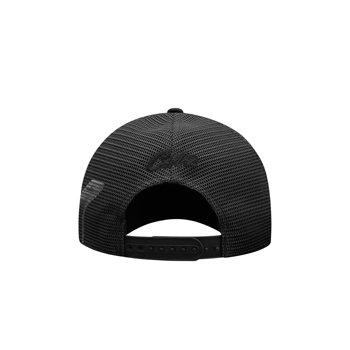 ALCATRAZ PUFF PRINT TRUCKER HAT [TRIPLE BLACK]
