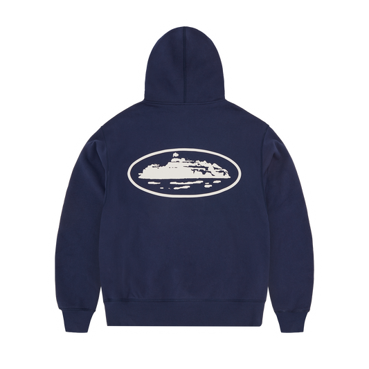 ISLAND PUFF PRINT ZIP HOODIE [NAVY]