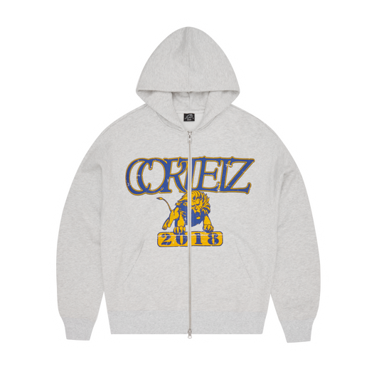 LION BOXY ZIP HOODIE [LIGHT HEATHER]